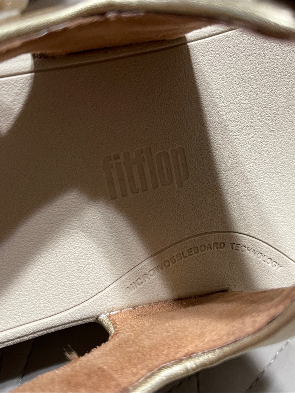 FitFlop F-Mode Go Metallic Gold Adjustable Flatform Sandals - Picture 7 of 10